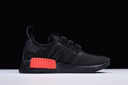 Reproduction Versatile 5890 adidas NMD R1 Core Black Lush Red - B37618