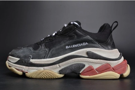 Vibrant 4829 BALENCIAGA 17FW TRIPLE S TRAINER  BLACK  RED MENS W05M23972