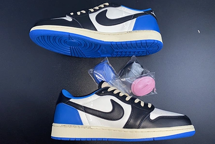 Non-authentic version Vibrant 8010 Travis Scott x Fragment x Air Jordan 1 Low OG DM7866-140