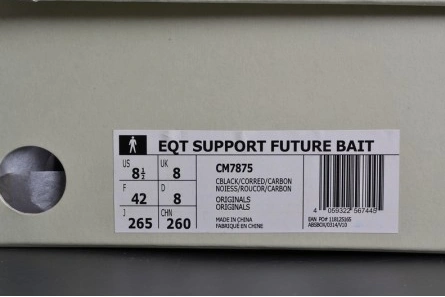 Marked-down WellDesigned 5688 ADIDAS EQT SUPPORT FUTURE BAIT DEVELOPMENT CORE BLACK   RED   WHITE MENS  CM7875