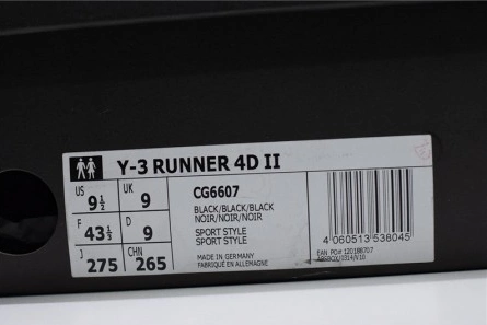 Close-to-original adidas Y-3 Runner 4D II Black - CG6607 Flexible 3335