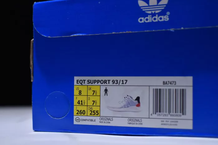 ADIDAS EQT SUPPORT BOOST 93 17 WHITE   Turbo Red BA7473 Bold 1893