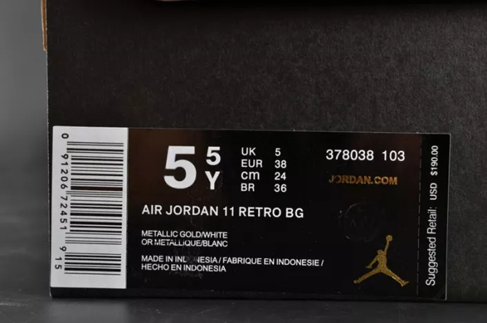Refined AIR JORDAN 11 RETRO P1NNACLE GOLD womens 378038-103 711