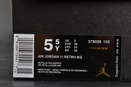 Refined AIR JORDAN 11 RETRO P1NNACLE GOLD womens 378038-103 711