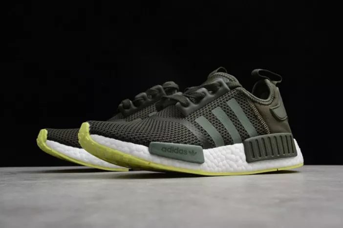 Timeless Adidas  Mens NMD R1 Running shoes khaki green CQ2414 1814