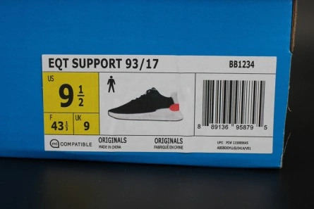 Adidas Originals EQT Support 93 17 Boost Core Black Turbo BB1234 Breathable 1892