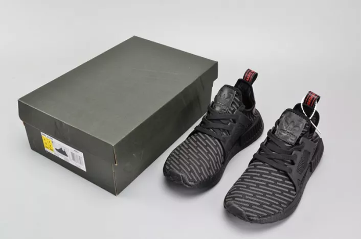 Adidas Originals NMD XR1 PK Primeknit Triple Black Core Black Red MENS  BA7214 Lightweight 1850
