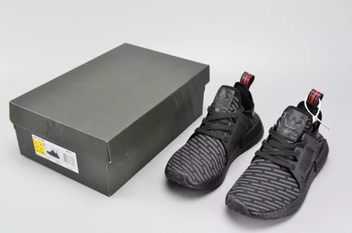 Adidas Originals NMD XR1 PK Primeknit Triple Black Core Black Red MENS  BA7214 Lightweight 1850