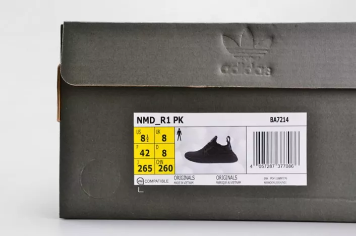 Adidas Originals NMD XR1 PK Primeknit Triple Black Core Black Red MENS  BA7214 Lightweight 1850