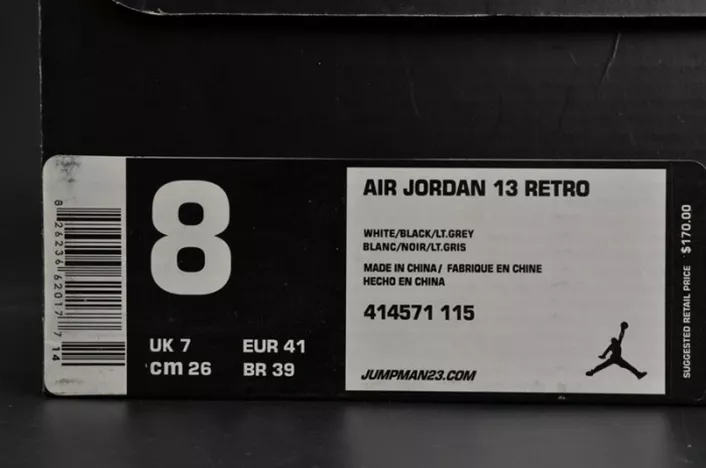 GoodFit 5985 Air Jordan 13 Retro “Barons Hologram” white grey mens 414571- 823