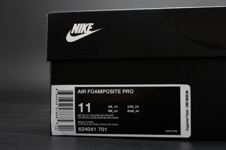Refined Air Foamposite Pro "Metallic Gold" Black mens 624041-701 1546