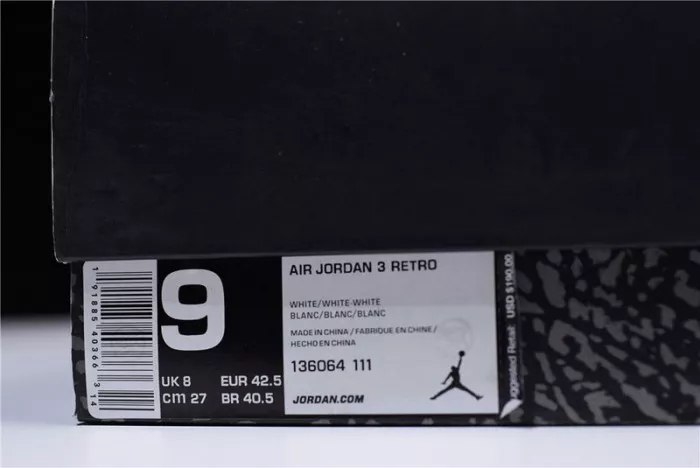 EyeCatching Air Jordan 3 Retro Triple White 136064-111 428