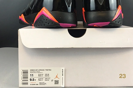 Air Jordan 7 WMNS Black Patent Leather 313358-006 Minimalist 635