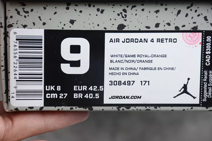 GoAnywhere 6606 Air Jordan 4 White Bright Crimson-Royal Blue 308497- 538