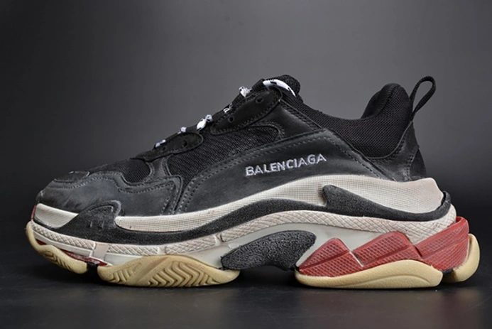 BALENCIAGA 17FW TRIPLE S TRAINER  BLACK  RED MENS W05M23972 HighQuality 2075
