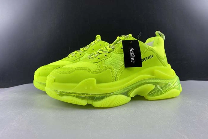 BALENCIAGA TRIPLE S CLEAR SOLE L.FREE DOU.FOAM NOT WASHED SO FLUO YELLOW 541624 W2FF1 5842 WellDesigned 2056