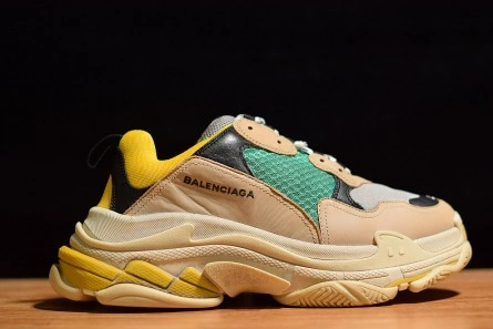 SportInspired BALENCIAGA TRIPLE S W06E1-1000 BEIGE GREEN-YELLOW 2087