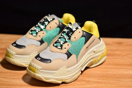 SportInspired BALENCIAGA TRIPLE S W06E1-1000 BEIGE GREEN-YELLOW 2087