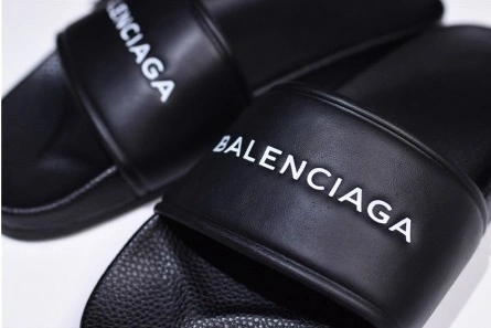 Minimalist Balenciaga Logo leather slip-on sandals 181342F124005 2124