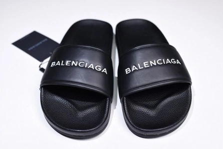 Minimalist Balenciaga Logo leather slip-on sandals 181342F124005 2124