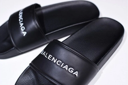 Minimalist Balenciaga Logo leather slip-on sandals 181342F124005 2124