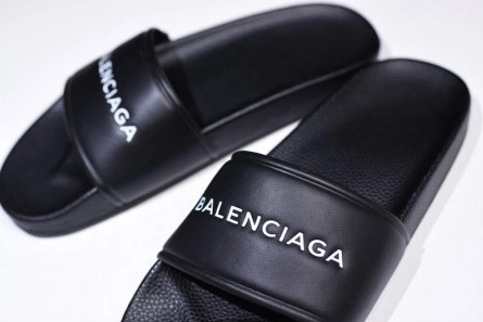 Minimalist Balenciaga Logo leather slip-on sandals 181342F124005 2124