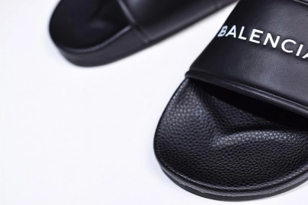 Minimalist Balenciaga Logo leather slip-on sandals 181342F124005 2124