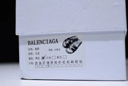 Balenciaga Logo leather slip-on sandals all black logo TopPick 2113