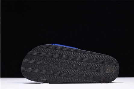 Affordable Balenciaga Logo leather slip-on sandals blue 500578 WAM00 4045 2112