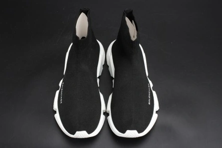 Fashionable Balenciaga Stretch Mesh High Top Sneaker Black White 2080
