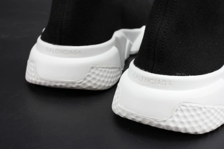 Fashionable Balenciaga Stretch Mesh High Top Sneaker Black White 2080