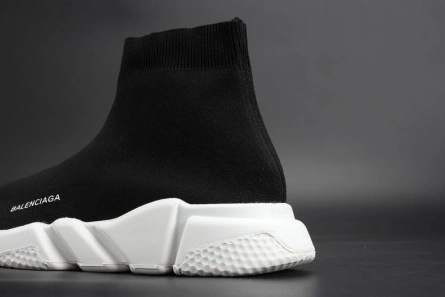 Fashionable Balenciaga Stretch Mesh High Top Sneaker Black White 2080