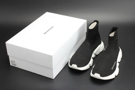 Fashionable Balenciaga Stretch Mesh High Top Sneaker Black White 2080