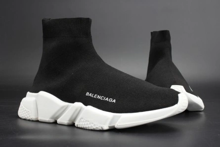 Fashionable Balenciaga Stretch Mesh High Top Sneaker Black White 2080