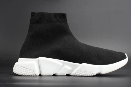 Fashionable Balenciaga Stretch Mesh High Top Sneaker Black White 2080