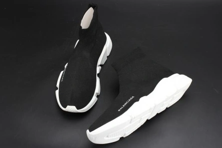 Fashionable Balenciaga Stretch Mesh High Top Sneaker Black White 2080