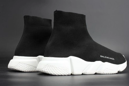 Fashionable Balenciaga Stretch Mesh High Top Sneaker Black White 2080