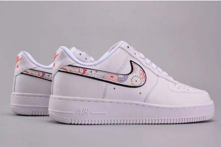 3084 Nike Air Force 1 '07 LNY QS Casual Shoes Lunar New Year White  AO9381- Vibrant 1201