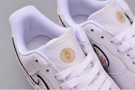 3084 Nike Air Force 1 '07 LNY QS Casual Shoes Lunar New Year White  AO9381- Vibrant 1201