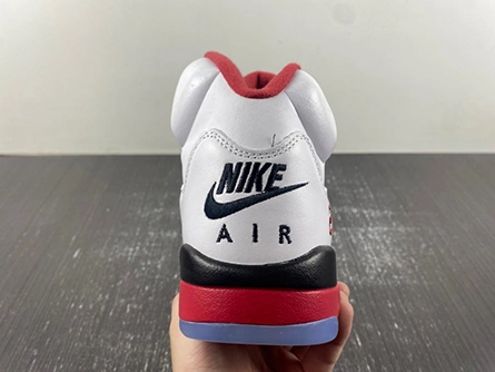 9417 Jordan 5 Retro Fire Red Black Tongue  136027- Vibrant 555