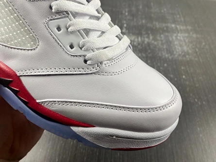 9417 Jordan 5 Retro Fire Red Black Tongue  136027- Vibrant 555