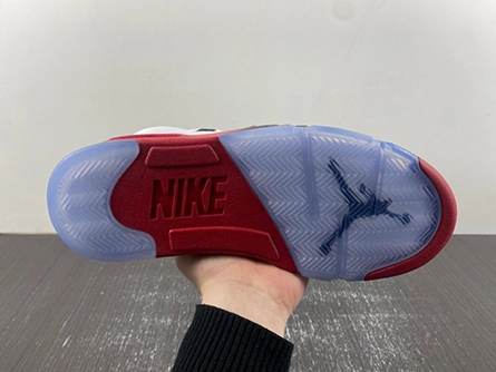 9417 Jordan 5 Retro Fire Red Black Tongue  136027- Vibrant 555