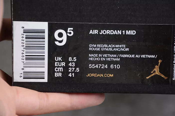 1545 Air Jordan 1 Mid Gym Red Black 554724- Minimalist 274
