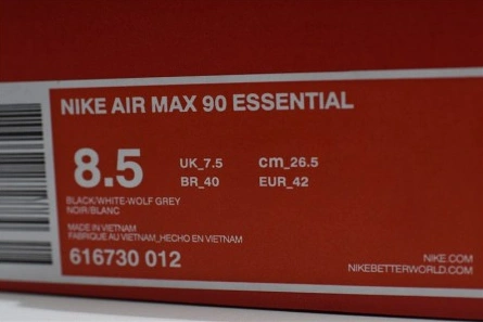 SportInspired 9173 Nike Air Max 90 Essential Black Grey White 616730- 1338