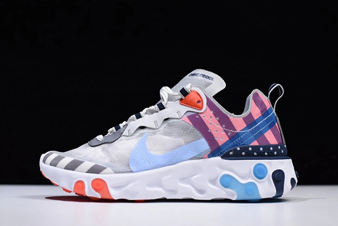5502 Parra x Nike React Element 87 White Multi-Color AQ3057- Resilient 1330