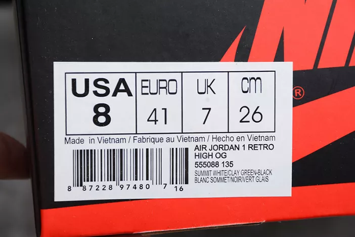 7967 Air Jordan 1 Retro "Clay Green" 555088- Comfortable 329