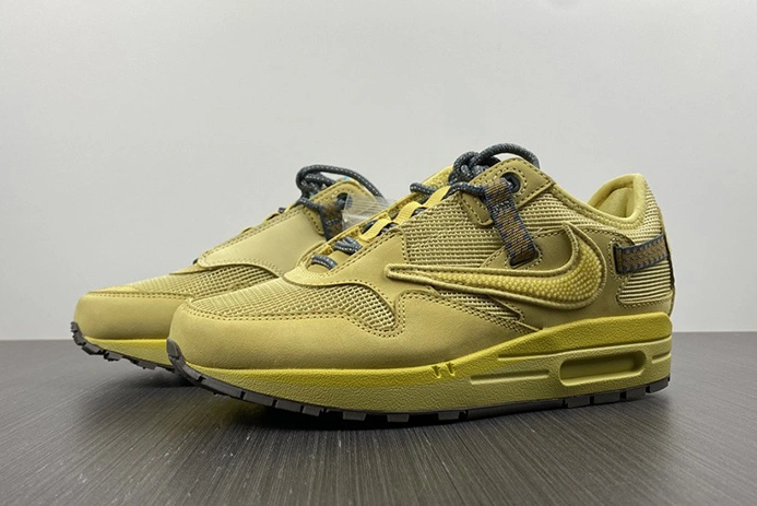 Flexible 1442 Nike Air Max 1 Travis Scott Cactus Jack Saturn Gold DO9392- 1303