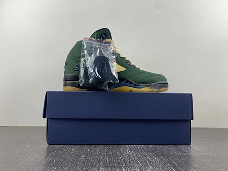 Unique 5128 Air Jordan 5 "Navy Green” FZ5758- 553