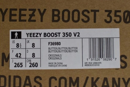 Versatile 9304 ADIDAS YEEZY 350 BOOST V2 BUTTER SHIPS  F 1765