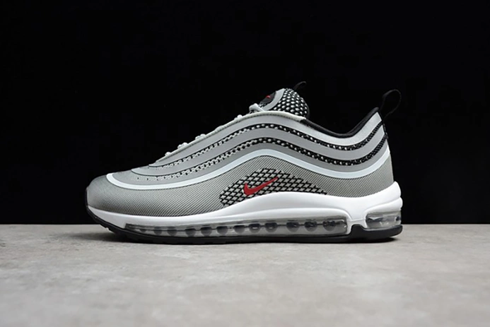 Breathable 4636 NIKE AIR MAX 97 ULTRA 17 SILVER RED 918356- 1382